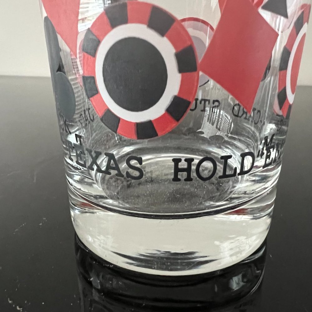 Vintage Poker  Drinking Glasses - Set of 5 - Picture 3 of 6
